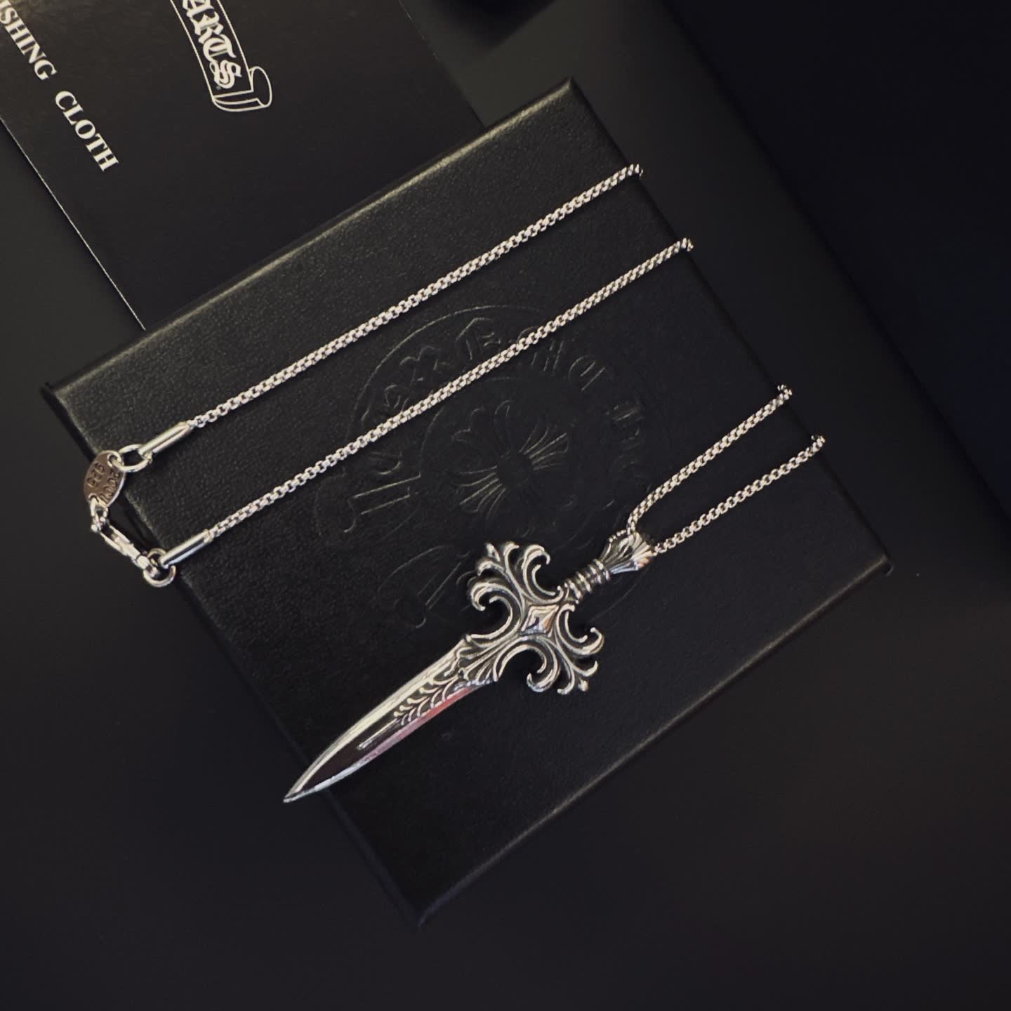Chrome Hearts Silver Sword Pendant Necklace